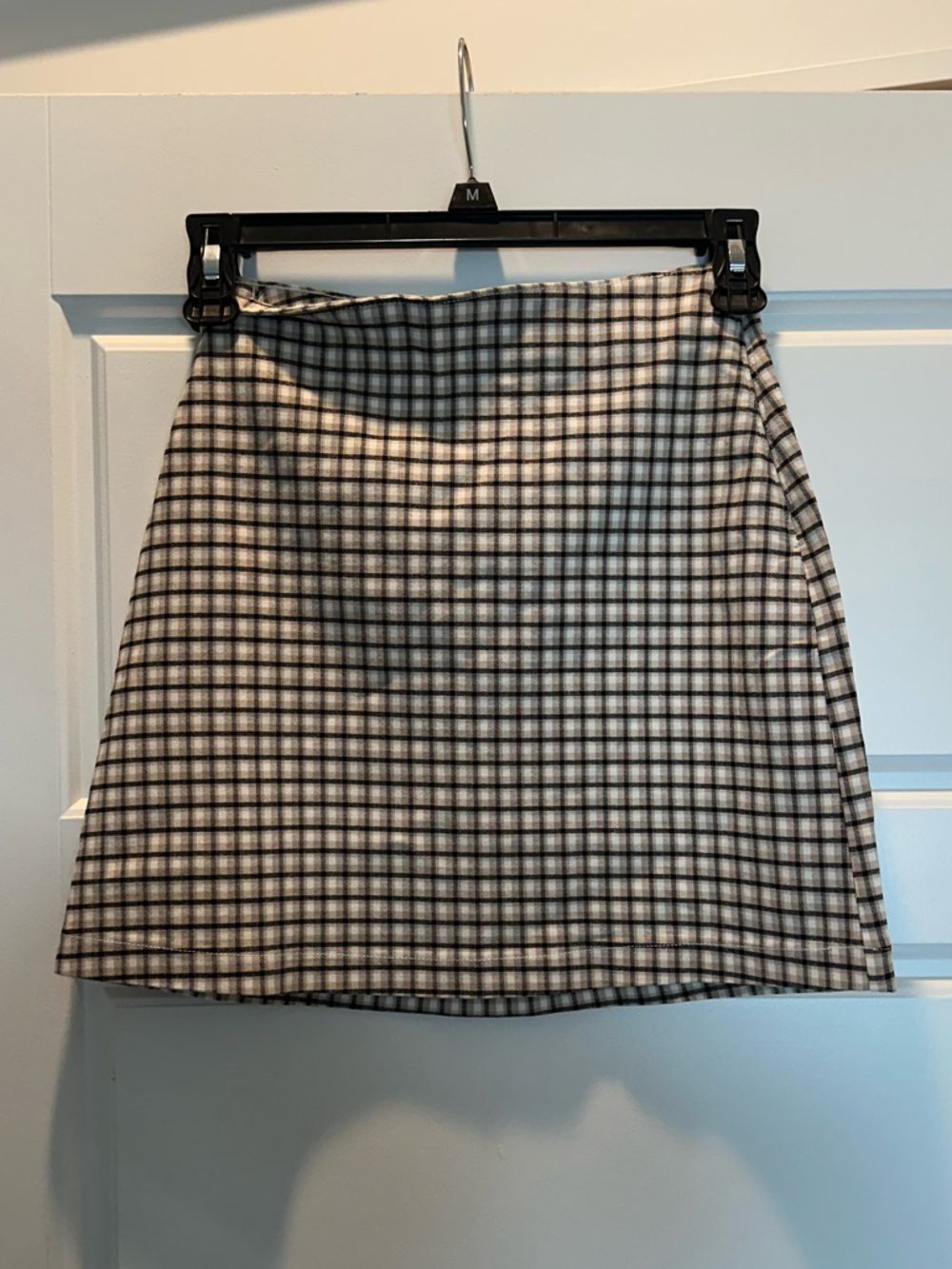 Hollister Brown and White Checked Mini Skirt